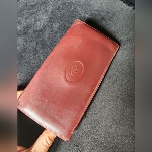 Authentic Cartier Burgundy Soft Leather Wallet
